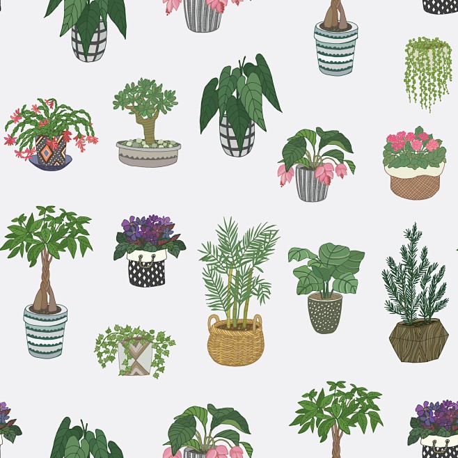 36种植物插画矢量素材下载 EPS - ...