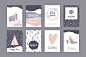 免费-冬季创意卡片合集 Set of artistic creative winter cards |  