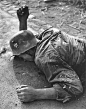A German soldier lies dead during the Battle for Rome, 1944. Carl Mydans