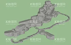 假山   - 源文件下载【酷图网】假山,假山图,假山素材,假山插画,假山模型