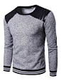 Sudadera con capucha de algodón mezclado con escote redondo con dibujo retazados estilo informal