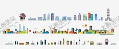 城市建筑矢量元素 【酷图网】城市,建筑,矢量,剪影,地标,深圳,北京,上海,地铁,地王