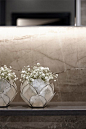 Boscolo Interior Design - Mayfair Apartment - Bathroom Close-Up #interiordesign #mirror #flowers #vase