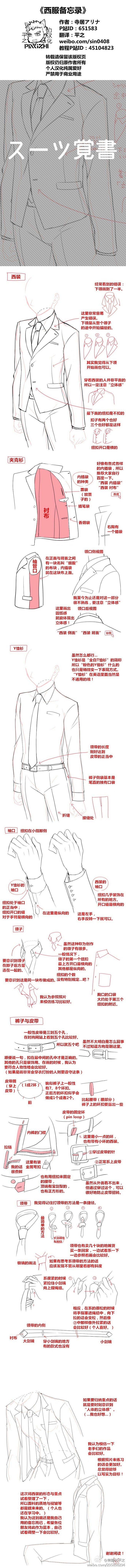 《西服备忘录》关于漫画中画西服的种种。P...