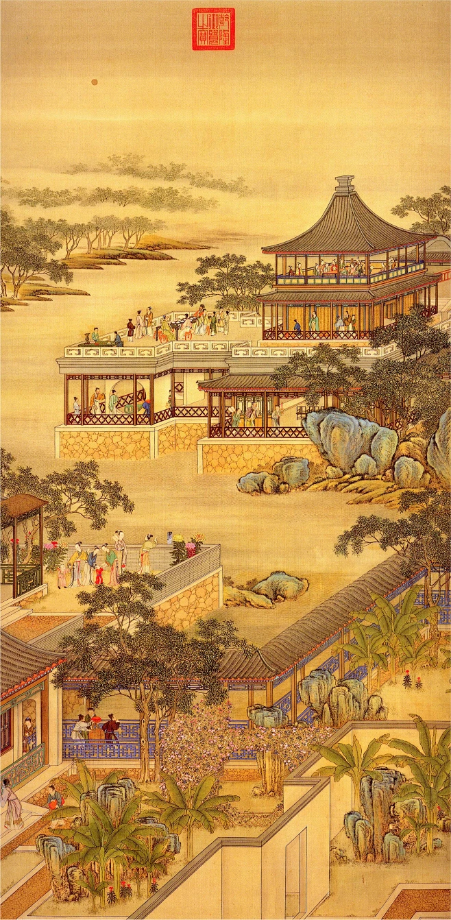 郎世宁——《 清院本十二月令图冊》-八月仲秋 高清大图欣赏 | 清|郎世宁(1688.7-1766.7)，意大利人，原名朱塞佩·伽斯底里奥内 ...