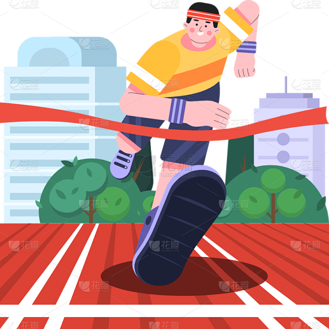 手绘-体育运动扁平插画SVG-运动会
