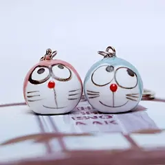  手绘哆啦A梦钥匙扣 #手工#