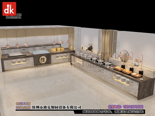 定制自助餐台；移动布菲台；明档岛台改造设计10