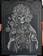 Sacred Virgin - Art Print : The "Sacred Virgin" is an 18x24 screen printed art print inspired from the Lady of Guadeloupe. In Mexican culture, it is believed that the Virgin Mary presented herself to Juan Diego. Proving her identity through a mi