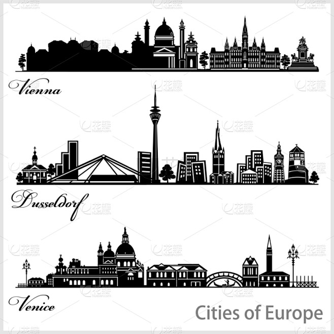 城市,杜赛尔多夫,欧洲,维也纳,威尼斯,...