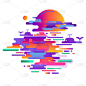 Abstract modern composition background with colorf