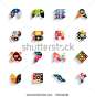 Set Of 3d Flat Geometric Abstract Icons For Mobile Apps, Business Templates, Web Banners Stock Vector 161452481 : Shutterstock