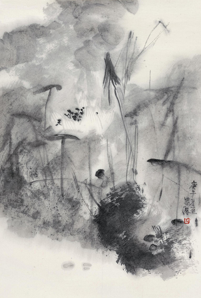 雨荷图-水墨SHUI MO-雅昌拍卖