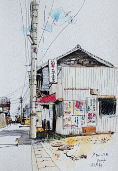 現實設繪-leading采集到日本画家 Yohji Kato 写生作品