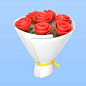 Free PSD | 3d rendering of valentine's day bouquet icon