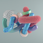 Worms : Personal project in which I try to experiment with different compositionsthe textures, the splines and the hair simulation, which representin abstract form some "worms".