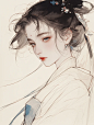 古风美人|水墨|极简|西江月·世事短如春梦