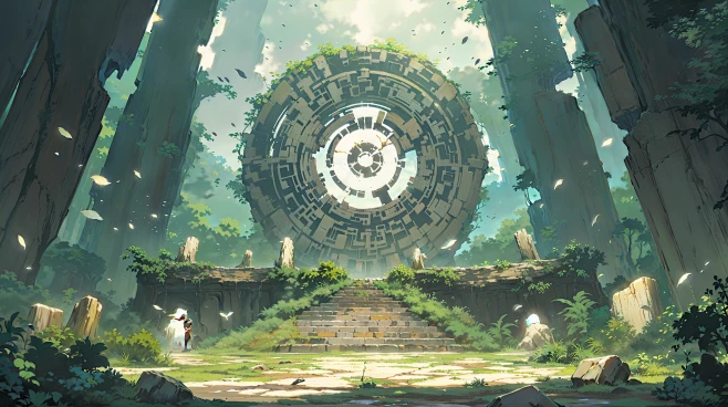 AI玛雅神庙场景素材 圆形传送门设计参考 影视游戏背景插画临摹-淘宝网-花瓣网