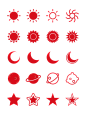 日月星辰矢量图标太阳月亮星球五星宇宙晴天_41176661_2