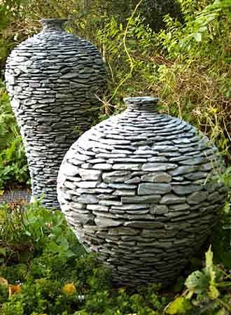 Stone wall pots...