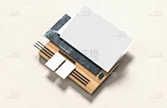 企业身份文具模拟孤立在现代风格的背景。模拟品牌身份。三维演示