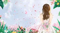 女神节粉色系清新创意插画设计  - 源文件下载【酷图网】妇女节,女神节,女王节,女生节,女孩,踏青,户外,郊游,旅行,自然,樱花,粉色,花海,三八妇女节,女神节海报,