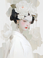 牡丹花｜汉服｜人物插画