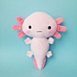 Axolotl plush toy - Stuffed toy axolotl - axolotl softie - Plush salamander - Mexican salamander axolotl plushie - kawaii axolotl - handmade : One of my favourite animals is the axolotl. An adorable looking Mexican salamander with amazing colours (Mother 