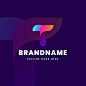 Free vector gradient t letter logo template