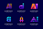 Gradient ai logo template collection