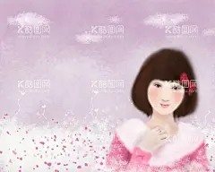 插画穿粉色毛衣的女孩  - 源文件下载【酷图网】少女,女孩,手绘女孩,小花,白云,卡通少女,美丽女孩,粉色,飘雪,可爱,唯美插画,