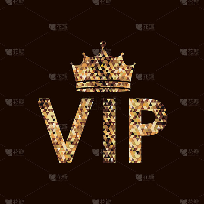 VIP设计，矢量插图。
