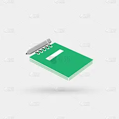 记事本与铅笔平线性长影子图标。记笔记。向量轮廓的象征。矢量简单的现代图标设计插图。
