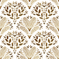 Golden art decoration illustration luxury seamless pattern with gold leaves