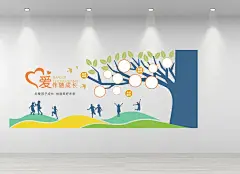 学校大树文化墙公司照片墙设计员工团队风采
