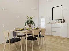 桌子,饭厅,木制,椅子,居住区,热,三维图形,华贵,设计,烹调
