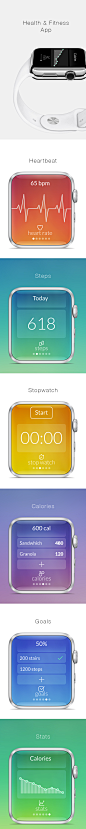 Apple Watch - Health & Fitness : Health & Fitness App Concept for Apple Watch