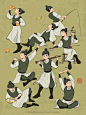 【绘画参考】活灵活现且不同姿势的古风人物合集（人物参考）