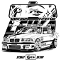 BMW E36 «Street race» t-shirt design