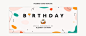 Flat design minimal birthday facebook cover Free Vector
