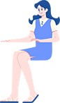 职场工作扁平场景插画-打字的女生