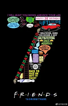 纪念美剧《老友记》创意海报设计 Yasmin ​​​​