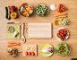 食材 场景 素材 蔬菜水果 砧板 俯视 美食摄影图片图片壁纸