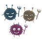 细菌 细胞 病毒  卡通 插画 免扣 素材 手绘 png7
