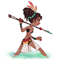 Ana Kaona, Luigi Lucarelli : Explorations for a fantasy tribal girl character