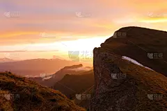 秋天,山,谷边,抽陀螺,天空,风,旅行者,自由,山脊,高处