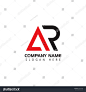Design-Vorlagen für Buchstaben-AR-Logo