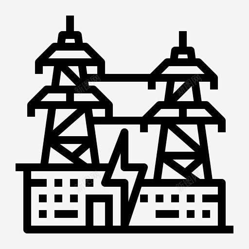 发电站电力能源图标 页面网页 平面电商 创意素材-花瓣网