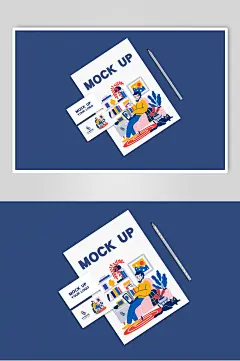 信纸名片时尚VI展示样机