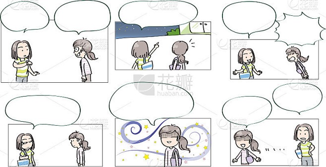 矢量卡通爱漫画人物的故事设定